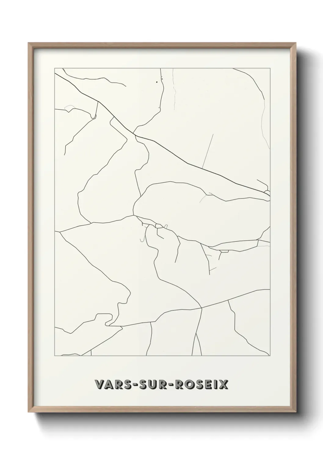 Un poster carte Vars-sur-Roseix