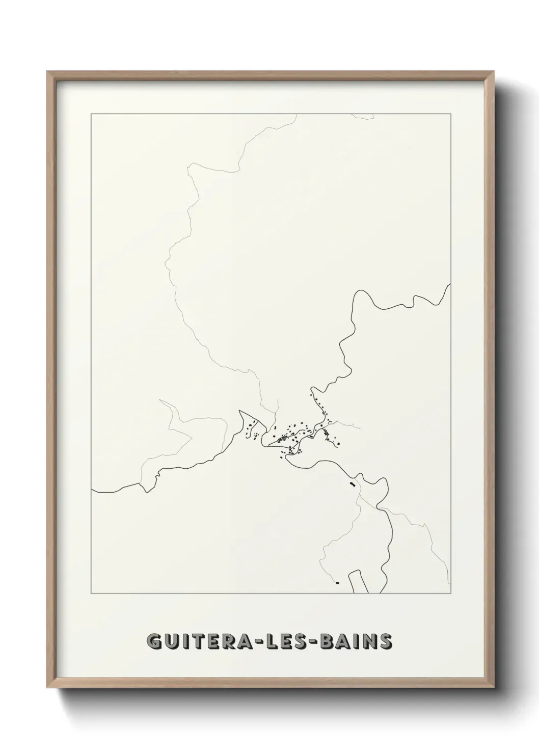 Un poster carte Guitera-les-Bains