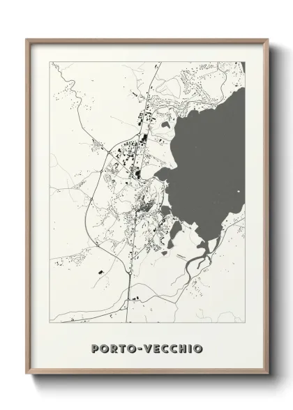 Une affiche de carte sur Porto-Vecchio