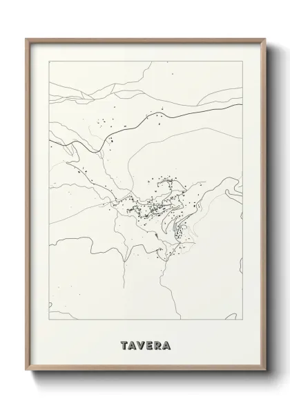 Une affiche de carte sur Tavera