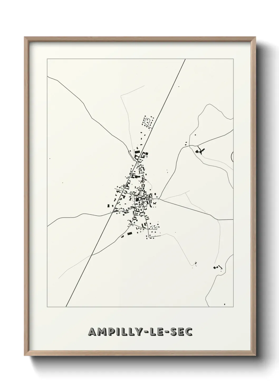 Un poster carte Ampilly-le-Sec