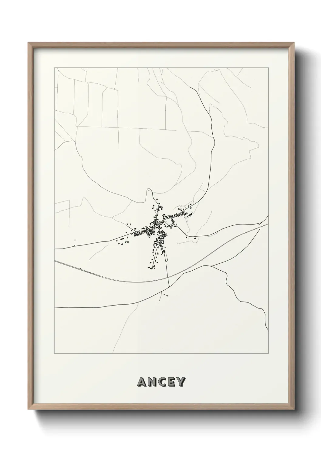 Un poster carte Ancey