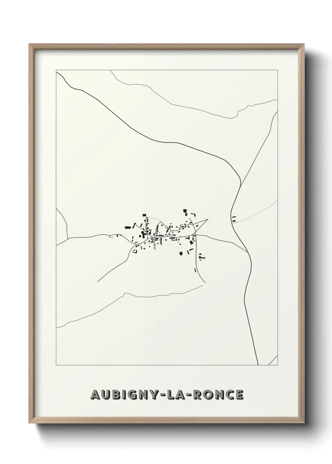 Un poster carte Aubigny-la-Ronce