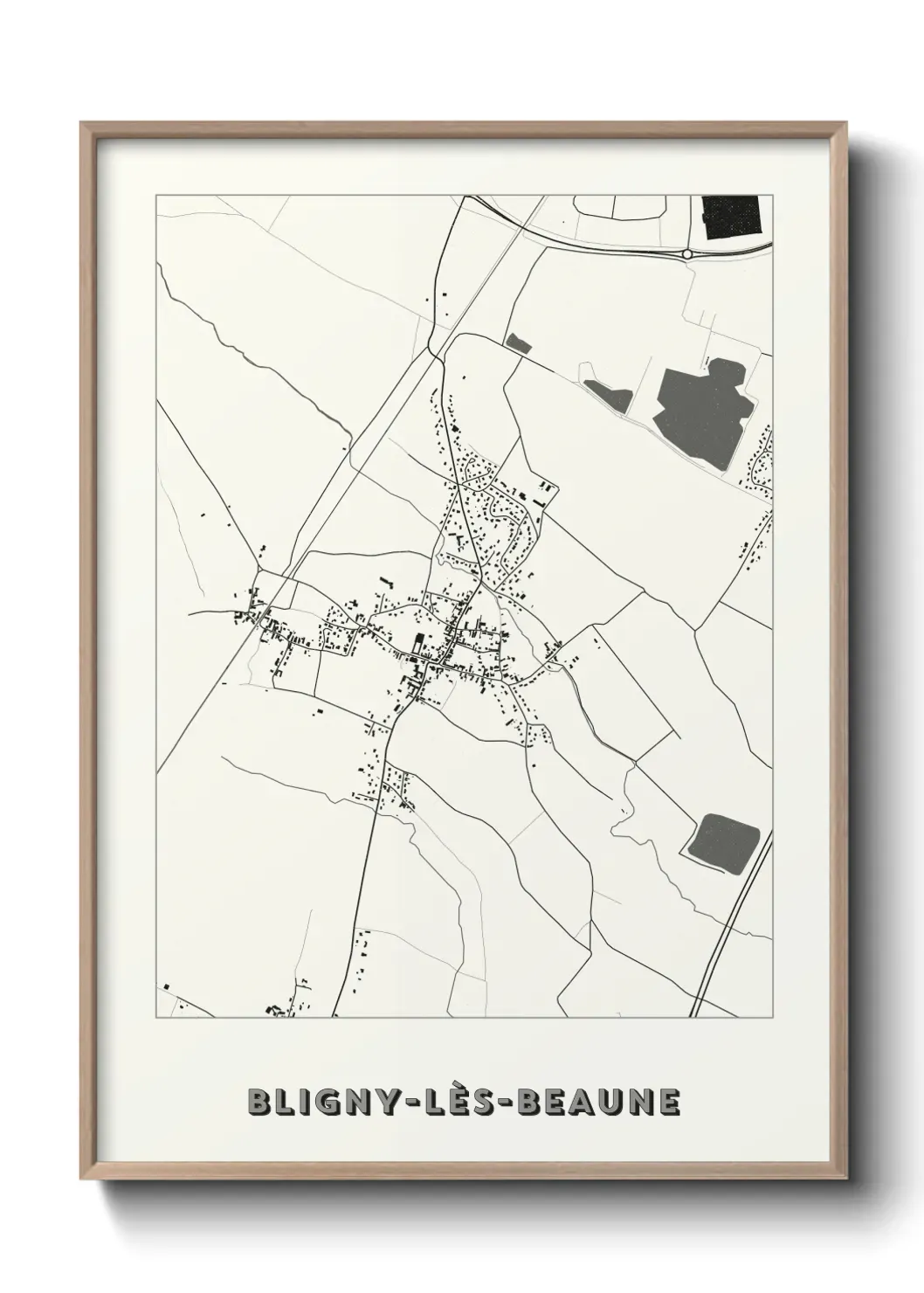 Un poster carte Bligny-lès-Beaune