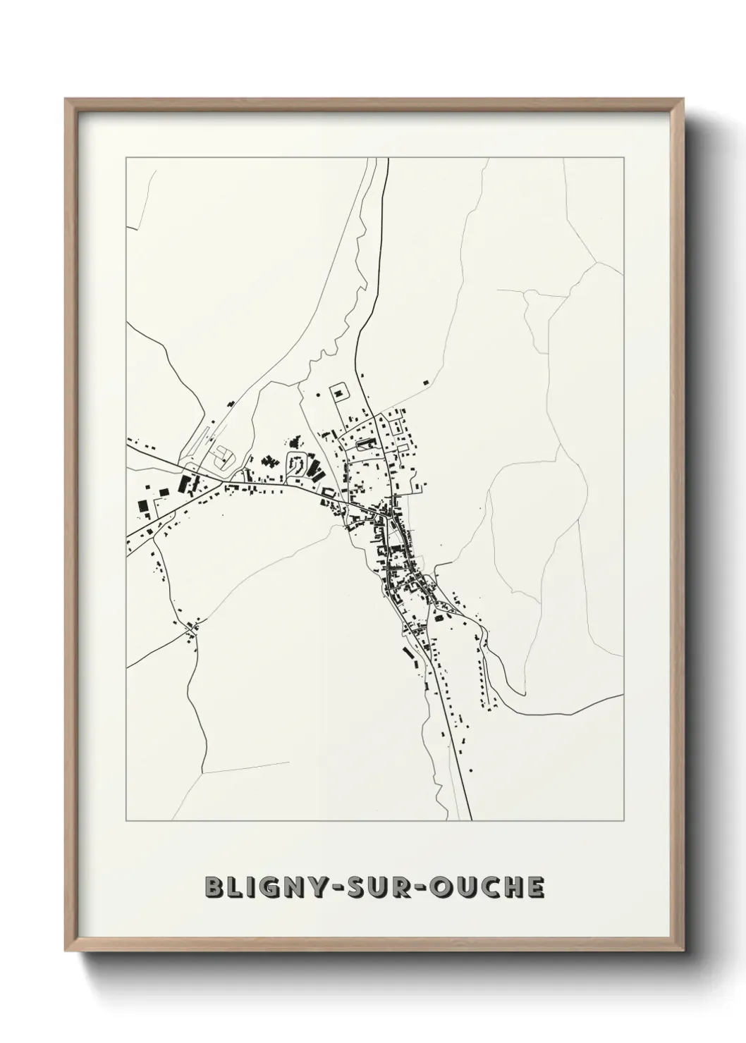 Un poster carte Bligny-sur-Ouche