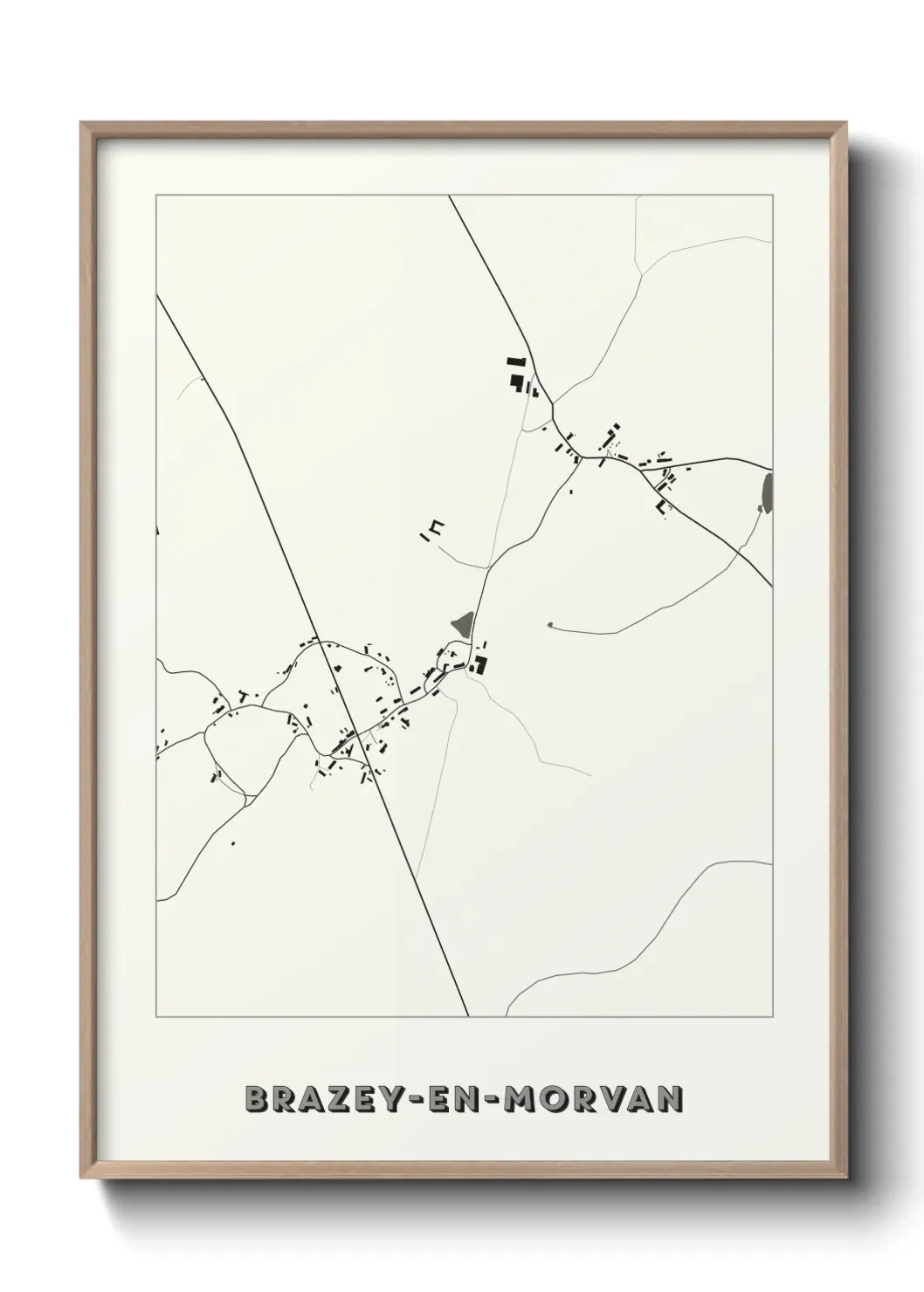 Un poster carte Brazey-en-Morvan