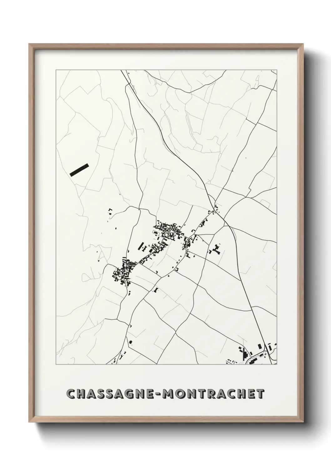 Un poster carte Chassagne-Montrachet