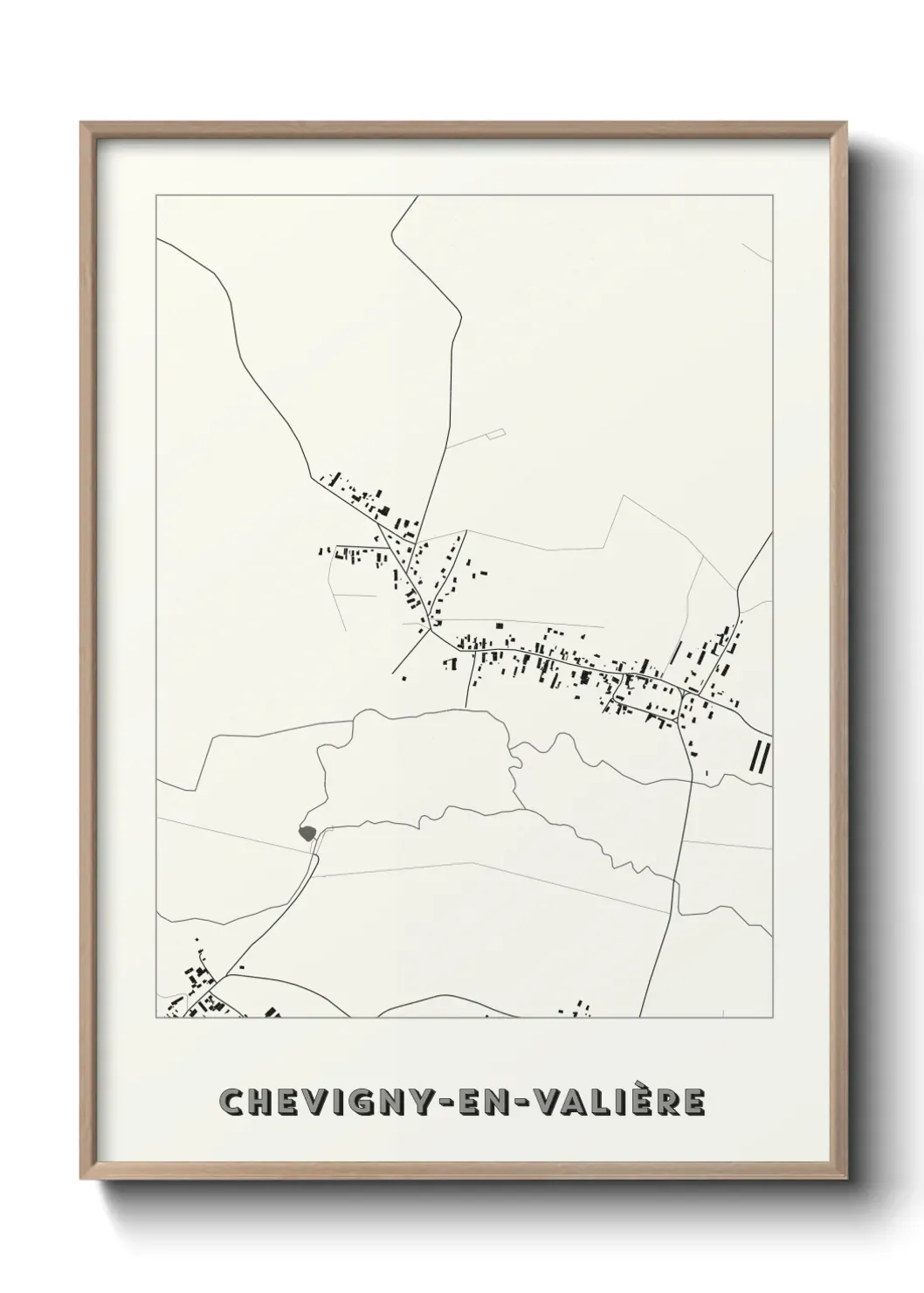 Un poster carte Chevigny-en-Valière