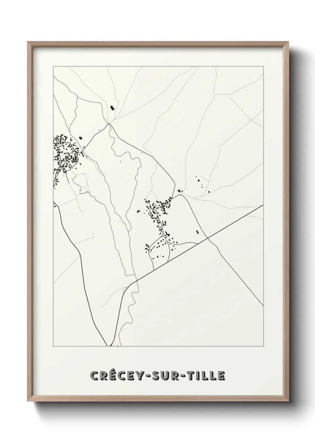Un poster carte Crécey-sur-Tille