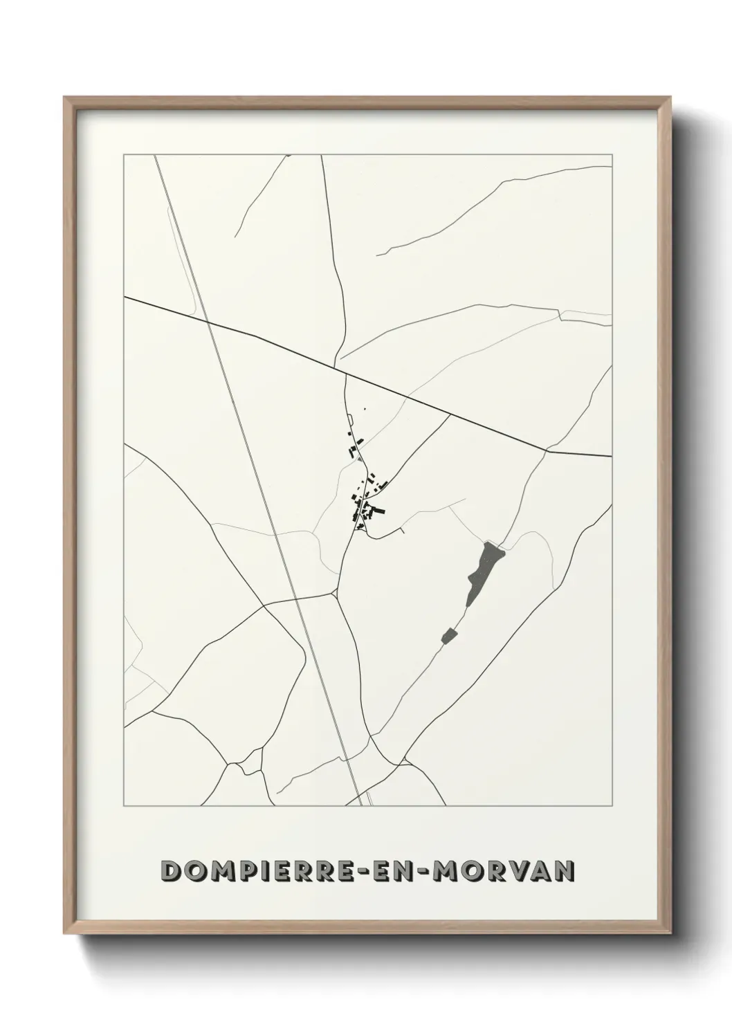 Un poster carte Dompierre-en-Morvan