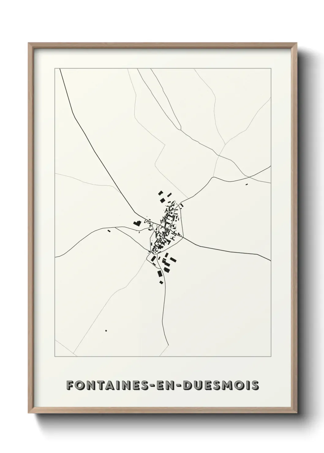 Un poster carte Fontaines-en-Duesmois