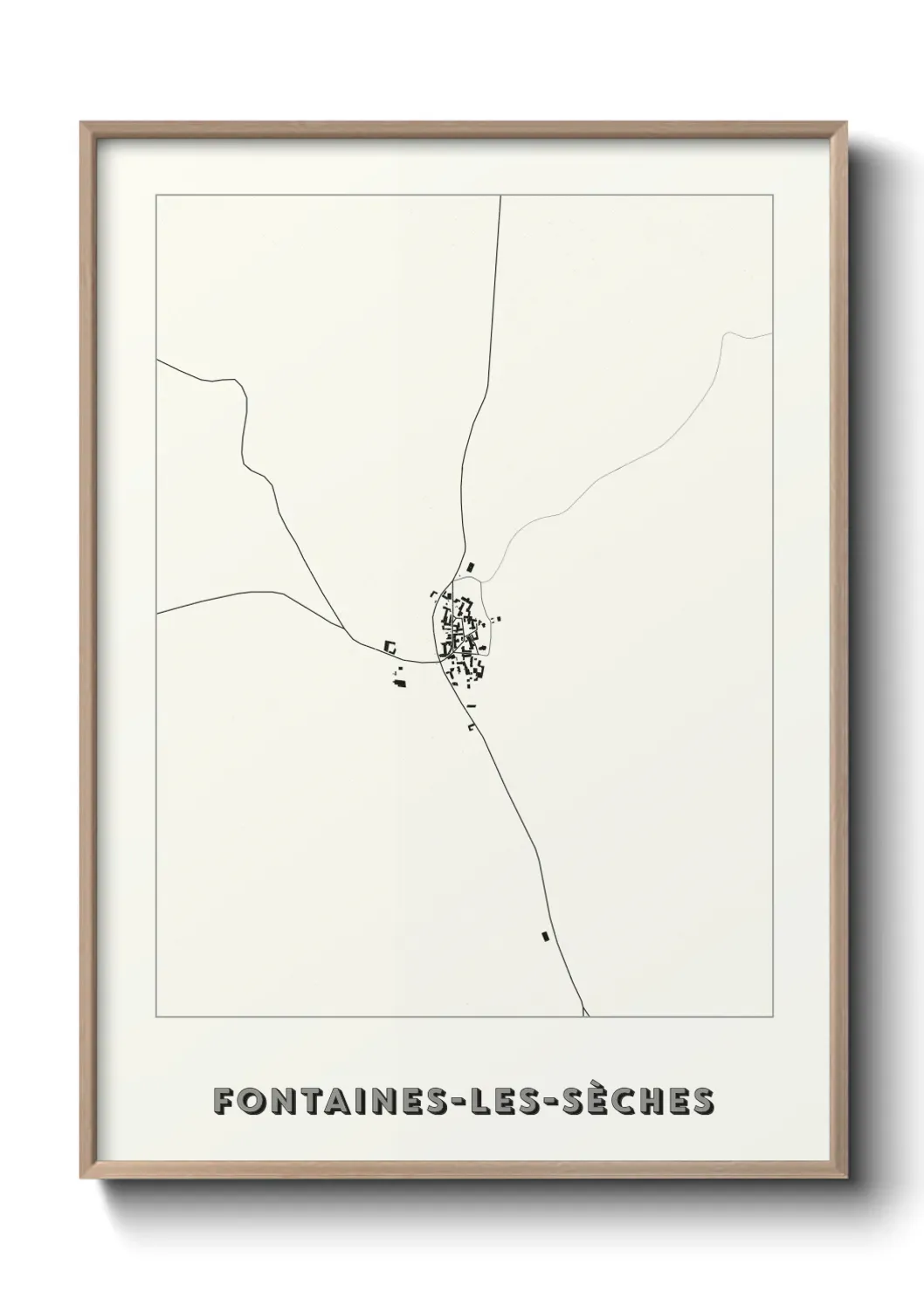 Un poster carte Fontaines-les-Sèches