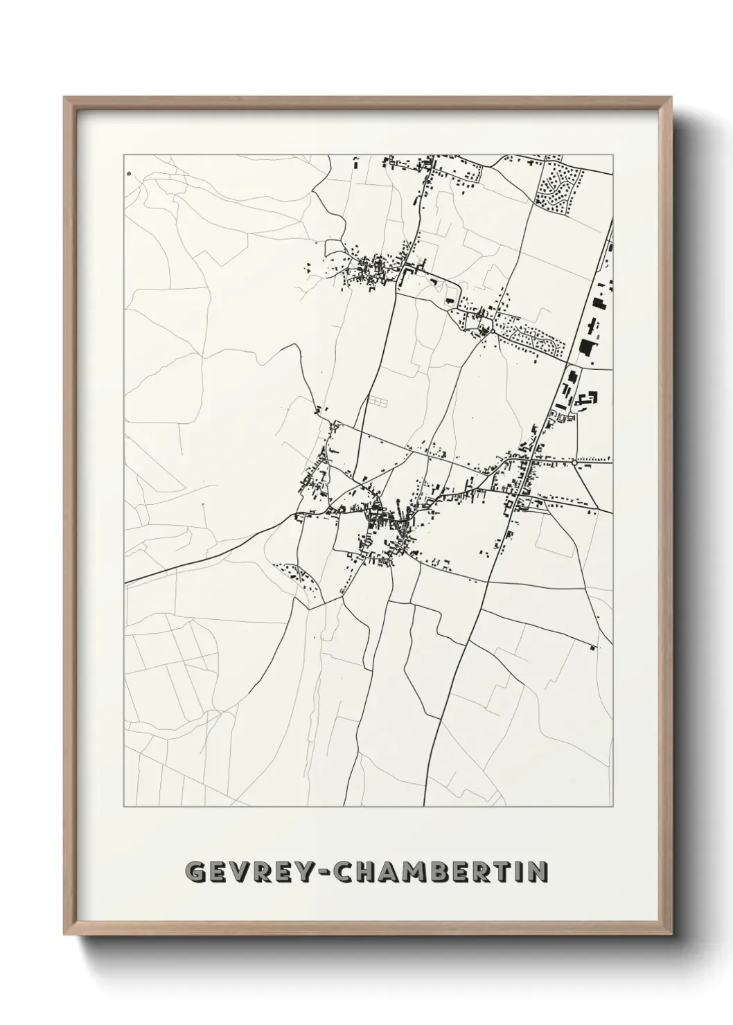 Un poster carte Gevrey-Chambertin