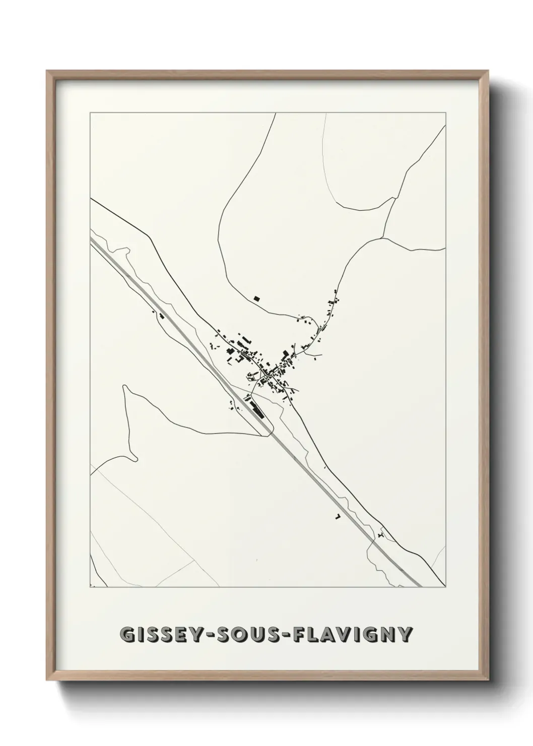 Un poster carte Gissey-sous-Flavigny