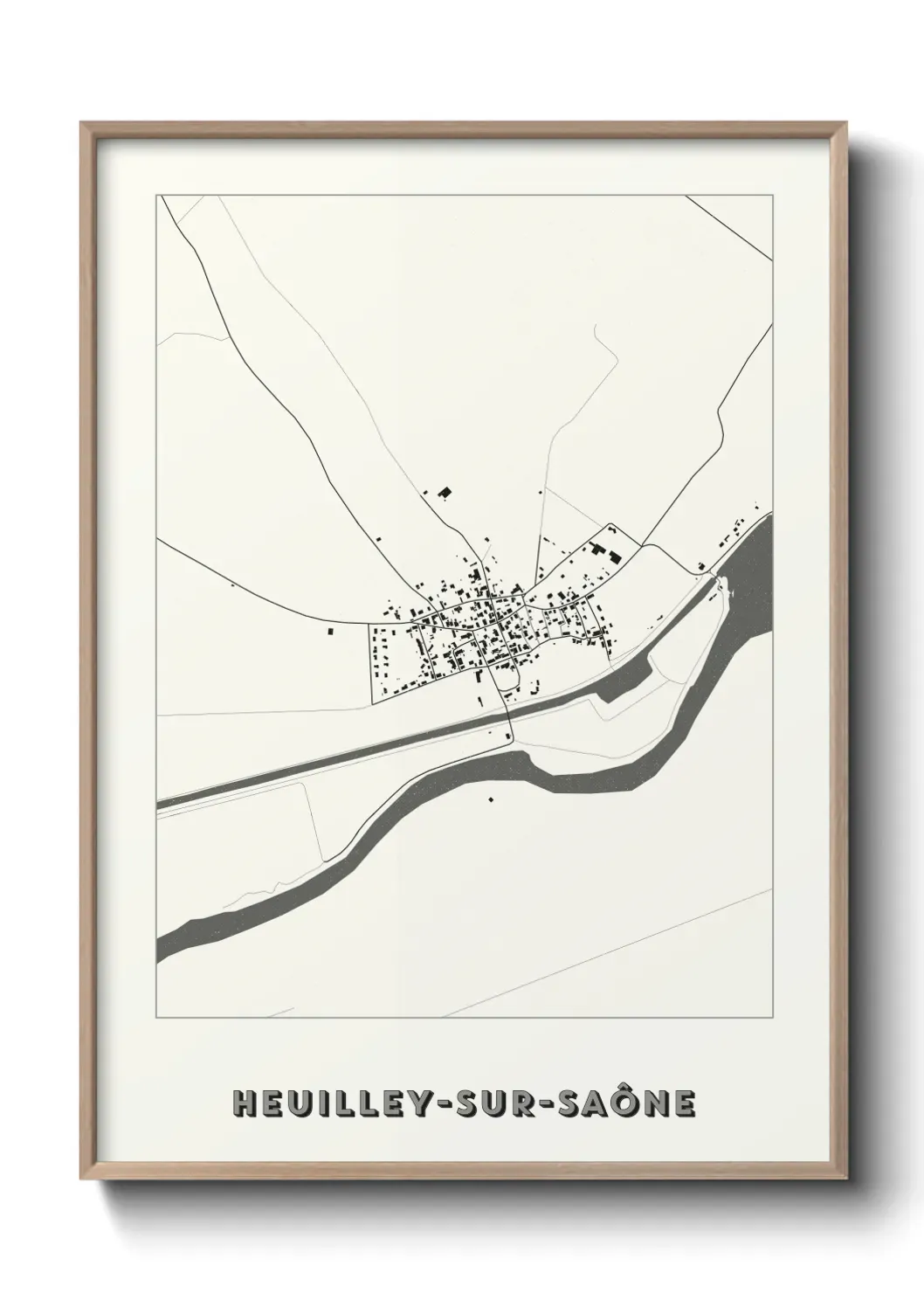 Un poster carte Heuilley-sur-Saône
