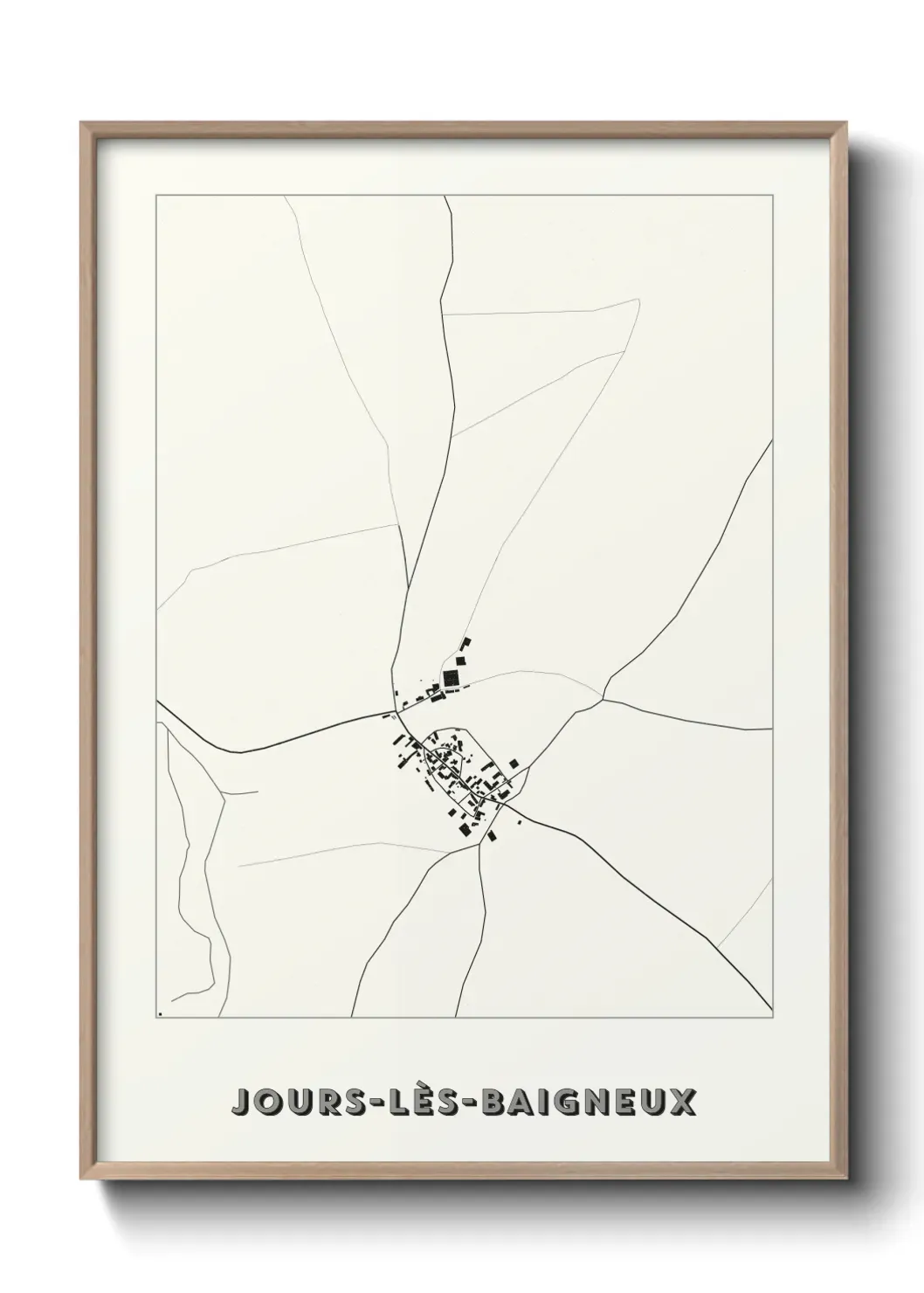 Un poster carte Jours-lès-Baigneux