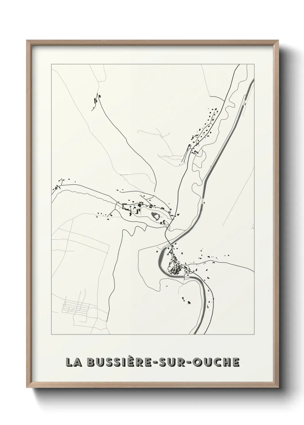 Un poster carte La Bussière-sur-Ouche