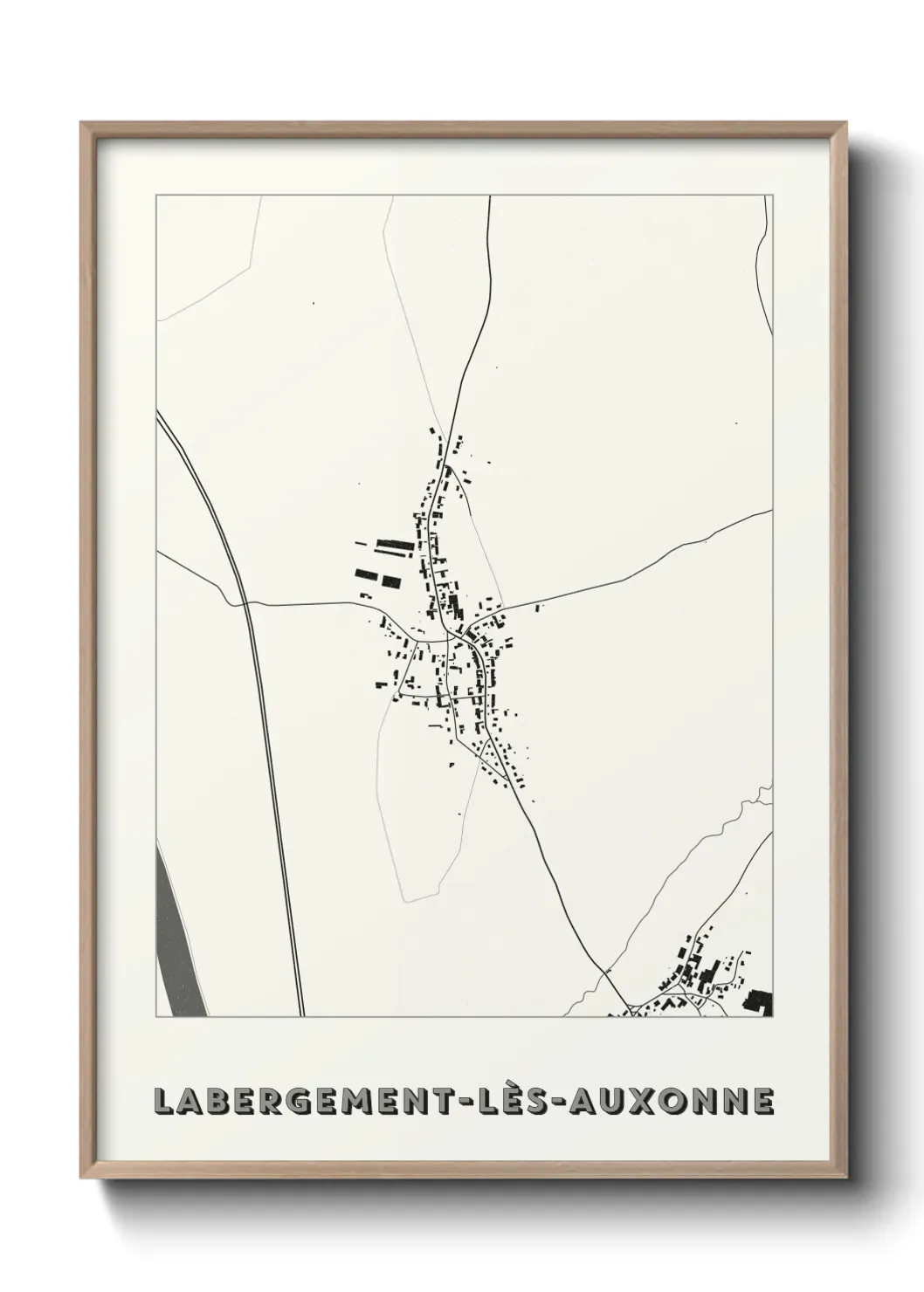 Un poster carte Labergement-lès-Auxonne
