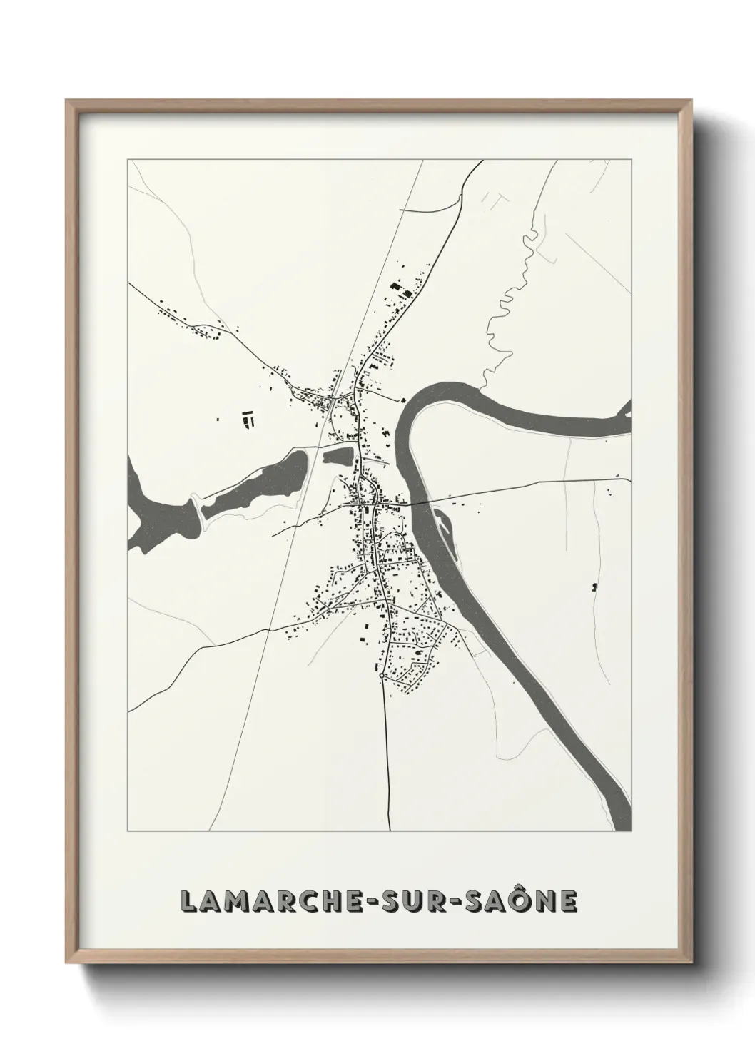 Un poster carte Lamarche-sur-Saône