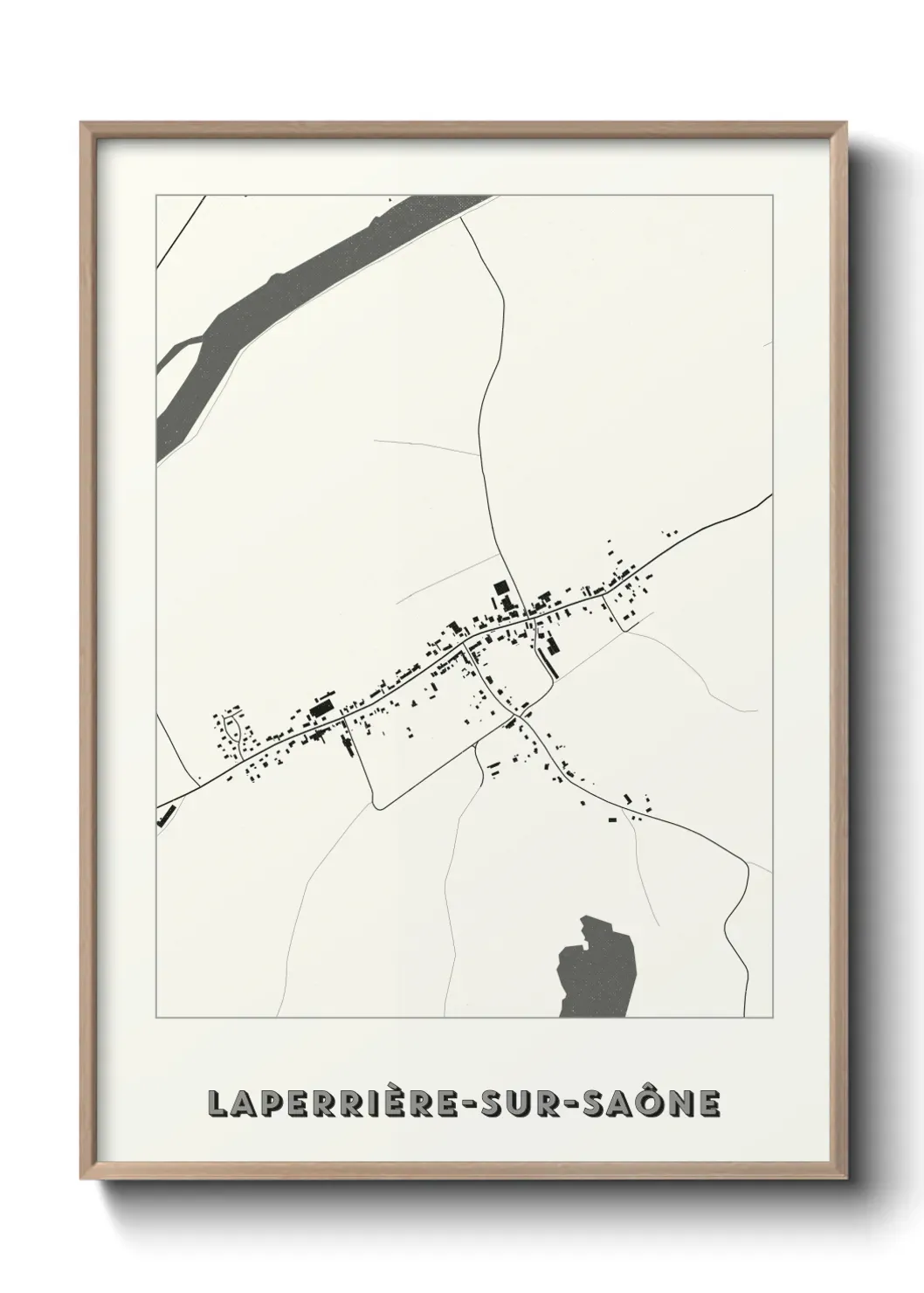 Un poster carte Laperrière-sur-Saône