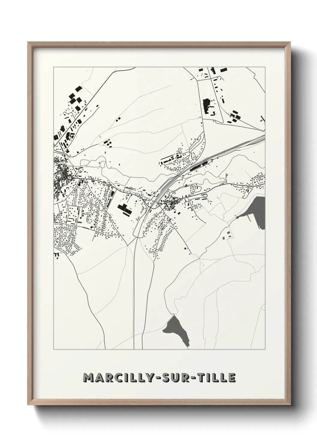 Un poster carte Marcilly-sur-Tille