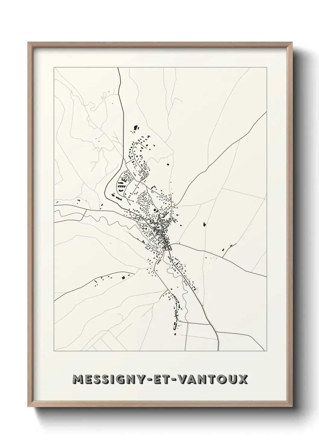 Un poster carte Messigny-et-Vantoux