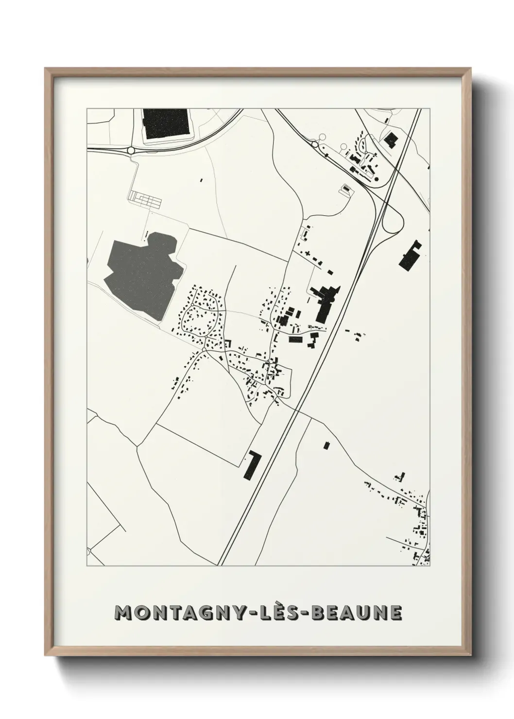 Un poster carte Montagny-lès-Beaune