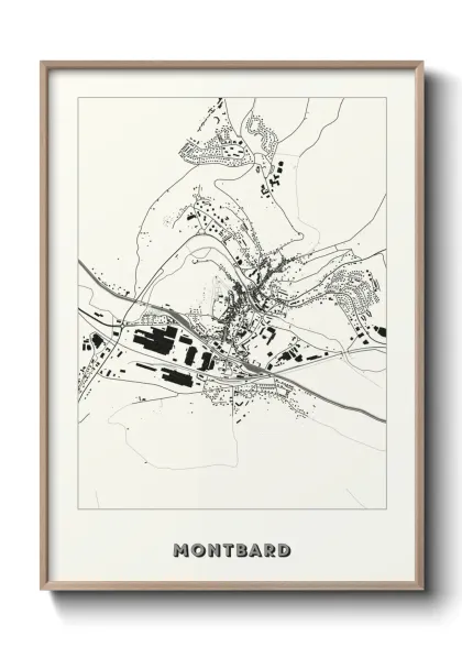 Une affiche de carte sur Montbard