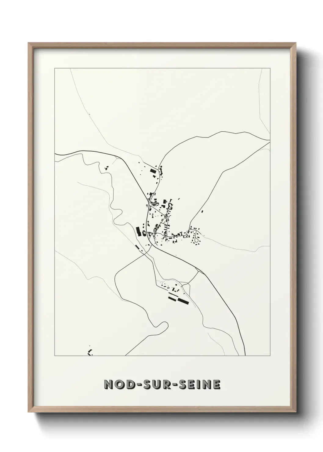 Un poster carte Nod-sur-Seine