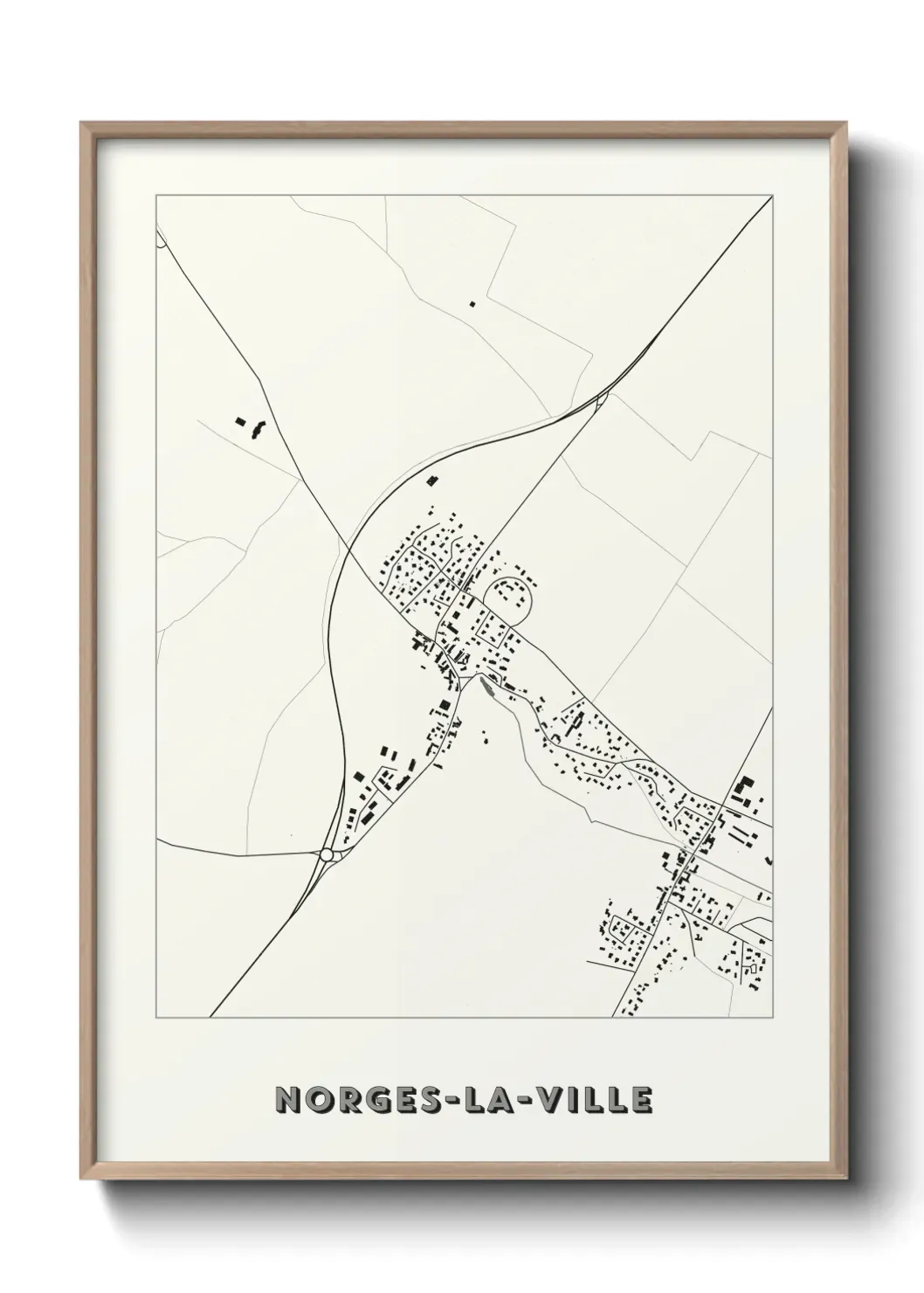 Un poster carte Norges-la-Ville