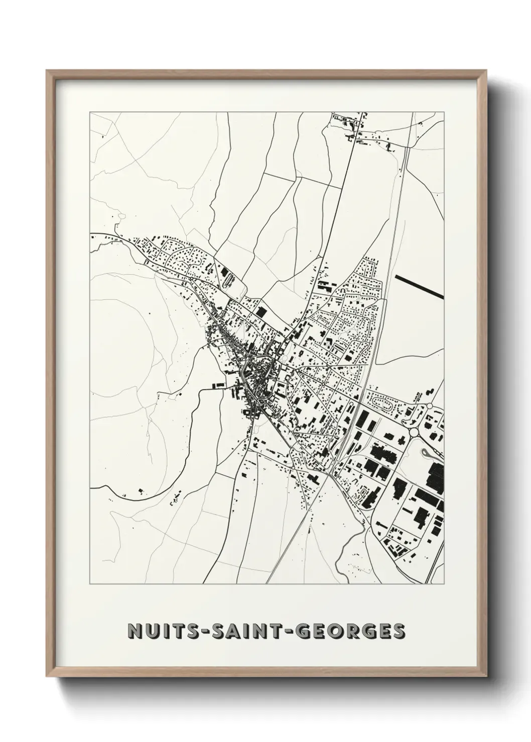 Un poster carte Nuits-Saint-Georges