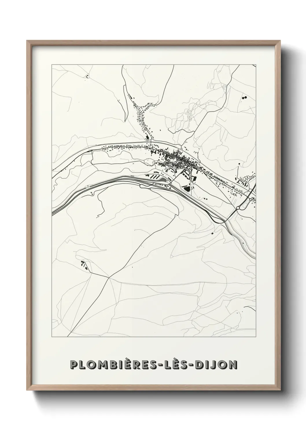 Un poster carte Plombières-lès-Dijon