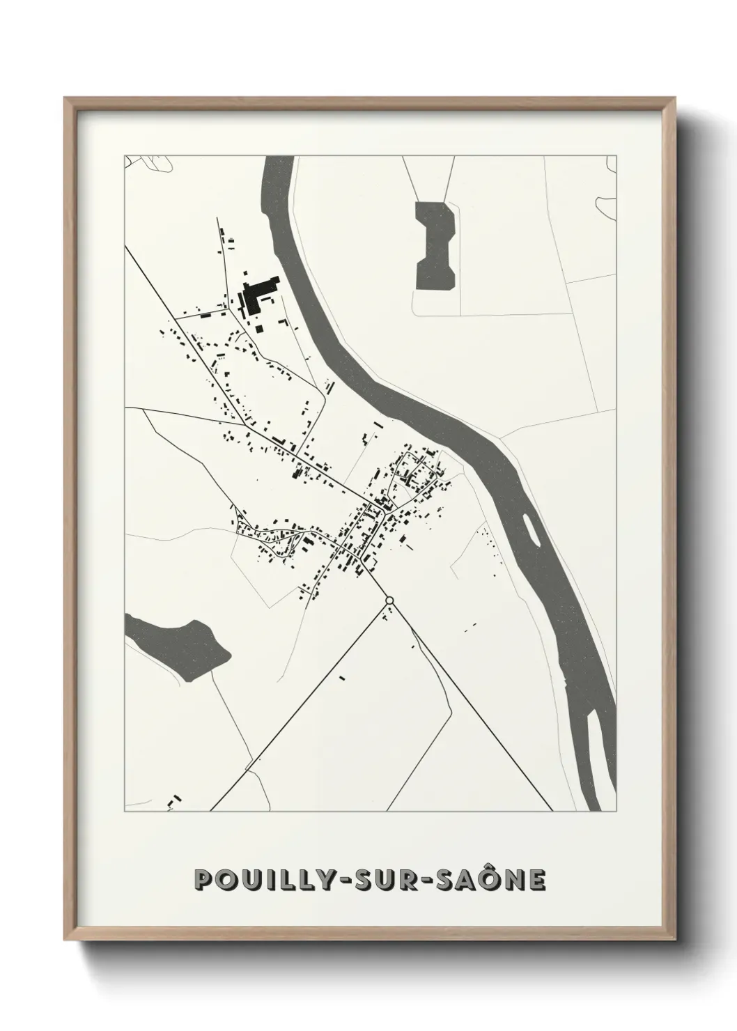 Un poster carte Pouilly-sur-Saône