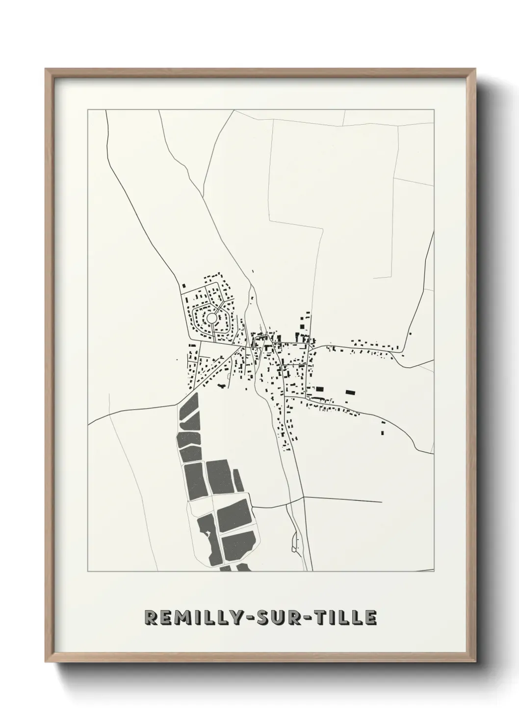 Un poster carte Remilly-sur-Tille