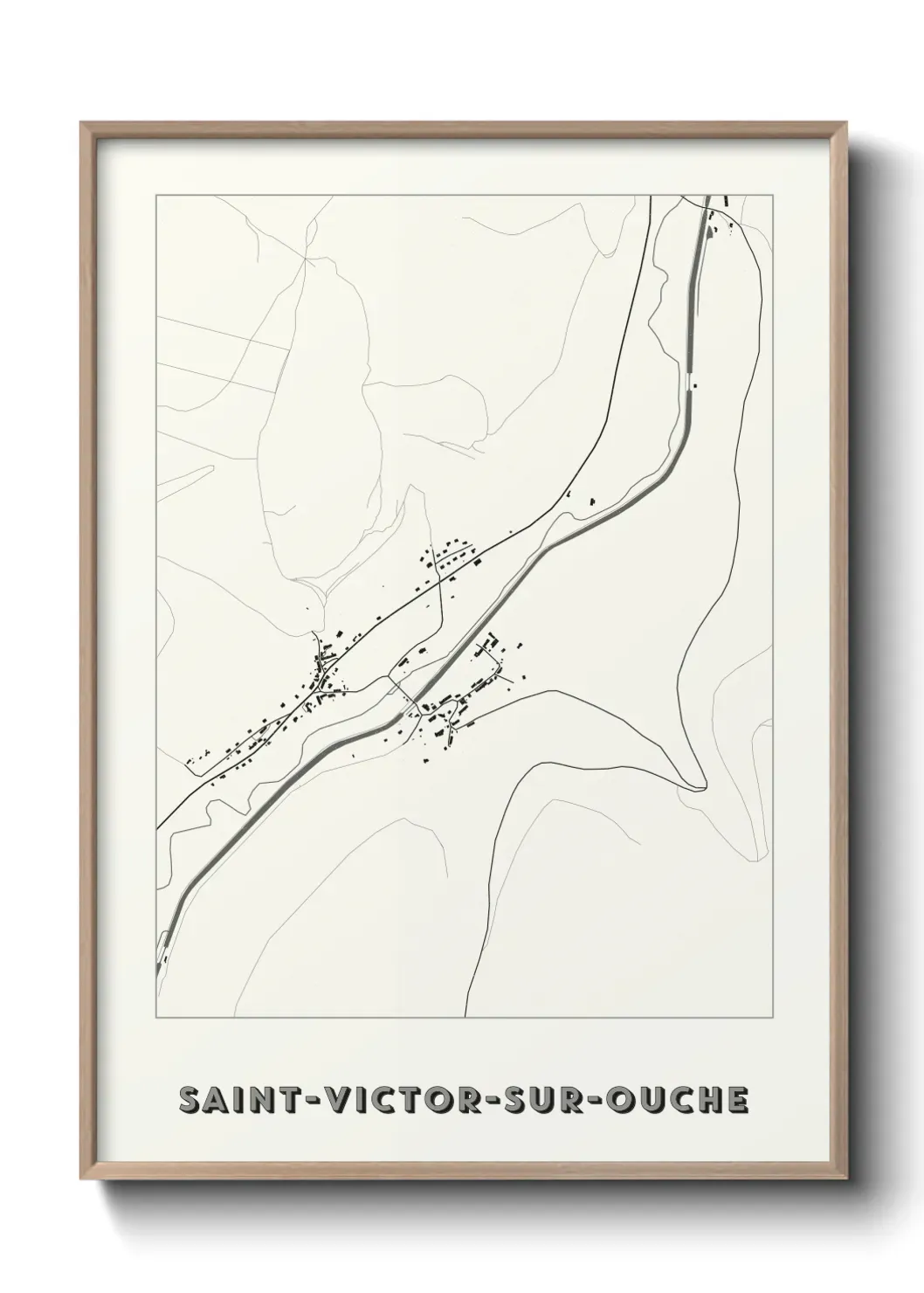 Un poster carte Saint-Victor-sur-Ouche