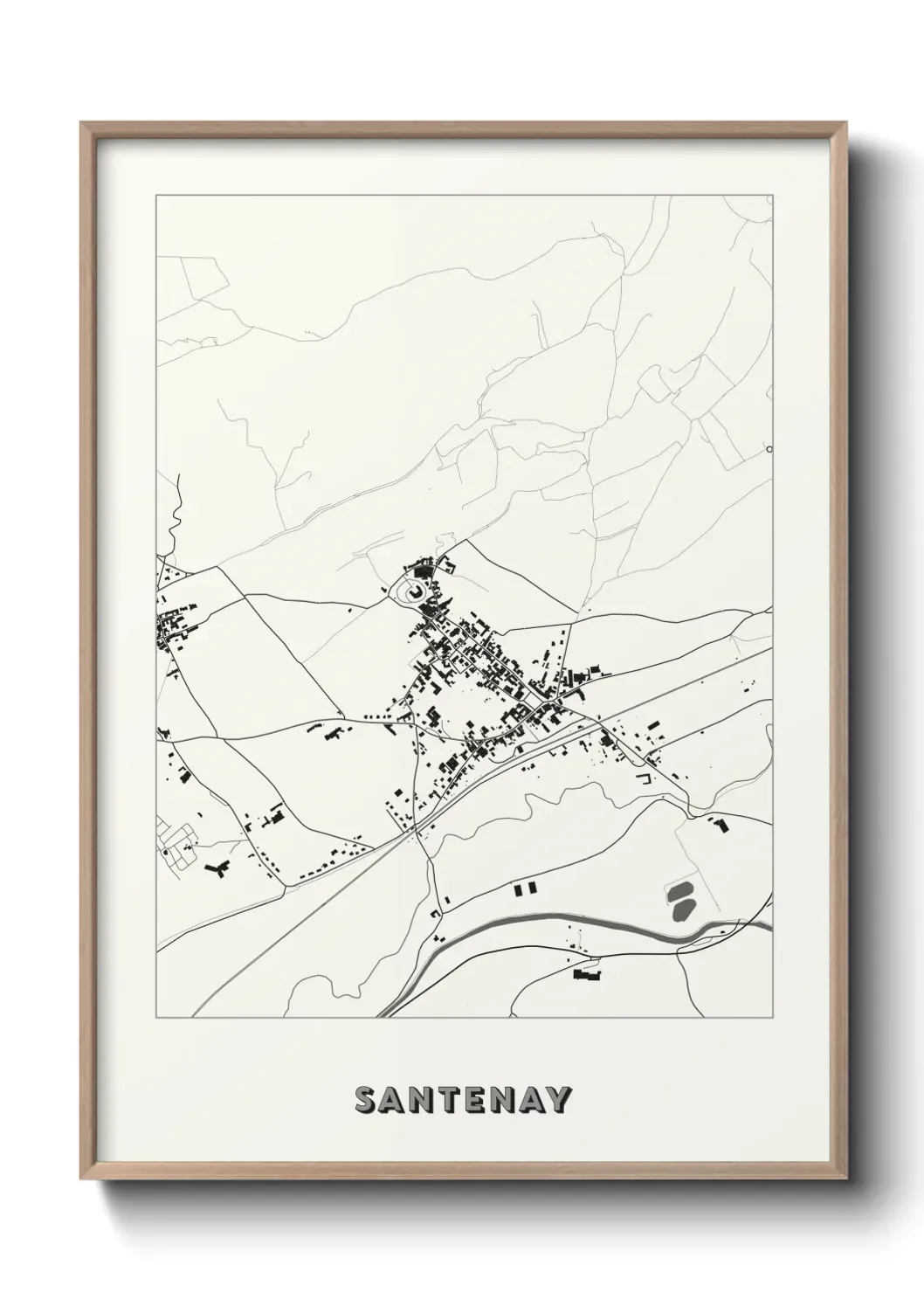 Un poster carte Santenay