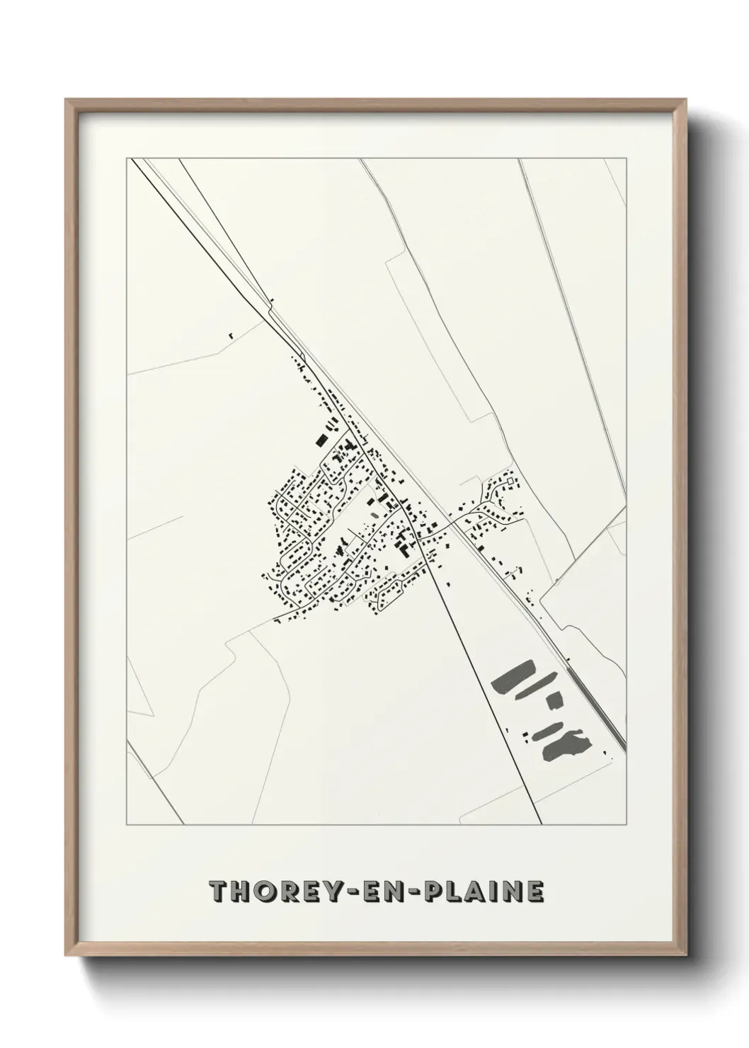 Un poster carte Thorey-en-Plaine