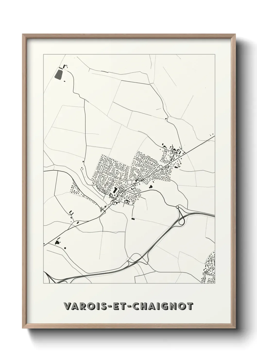 Un poster carte Varois-et-Chaignot