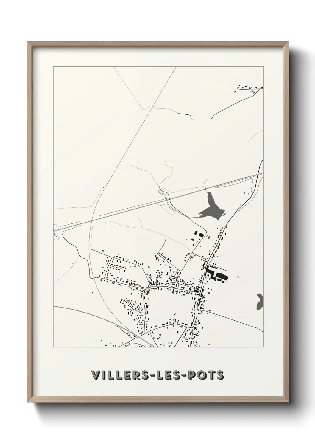 Un poster carte Villers-les-Pots