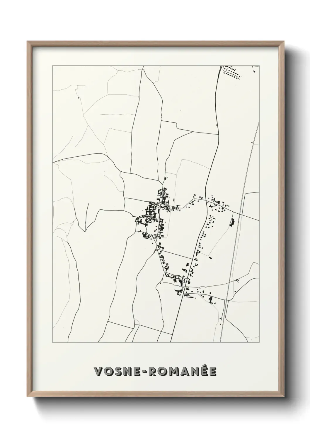 Un poster carte Vosne-Romanée