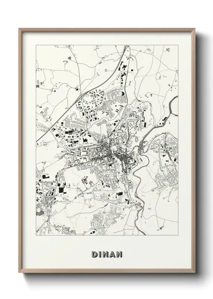 Une affiche de carte sur Dinan