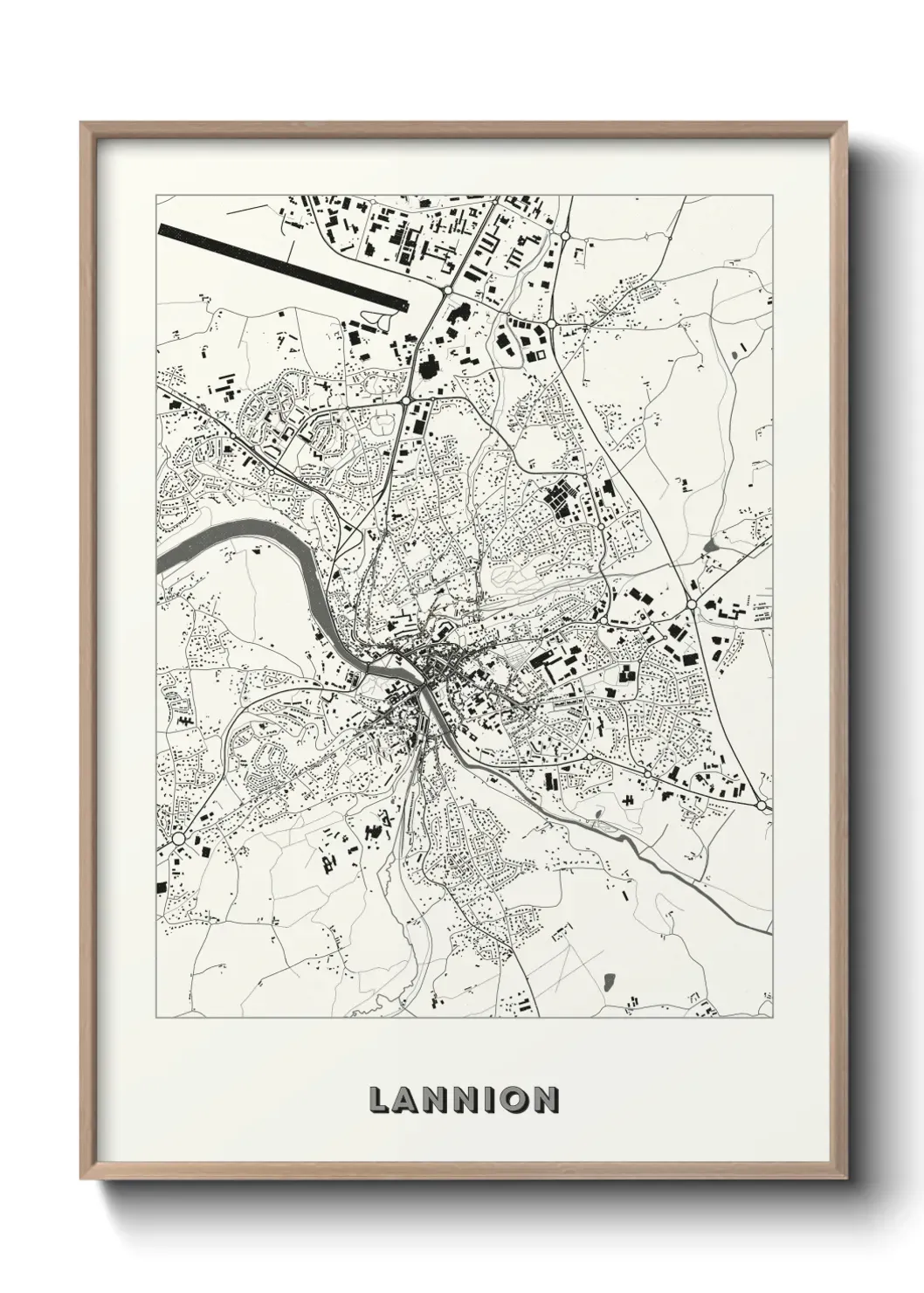 Un poster carte Lannion