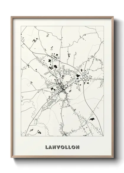 Une affiche de carte sur Lanvollon