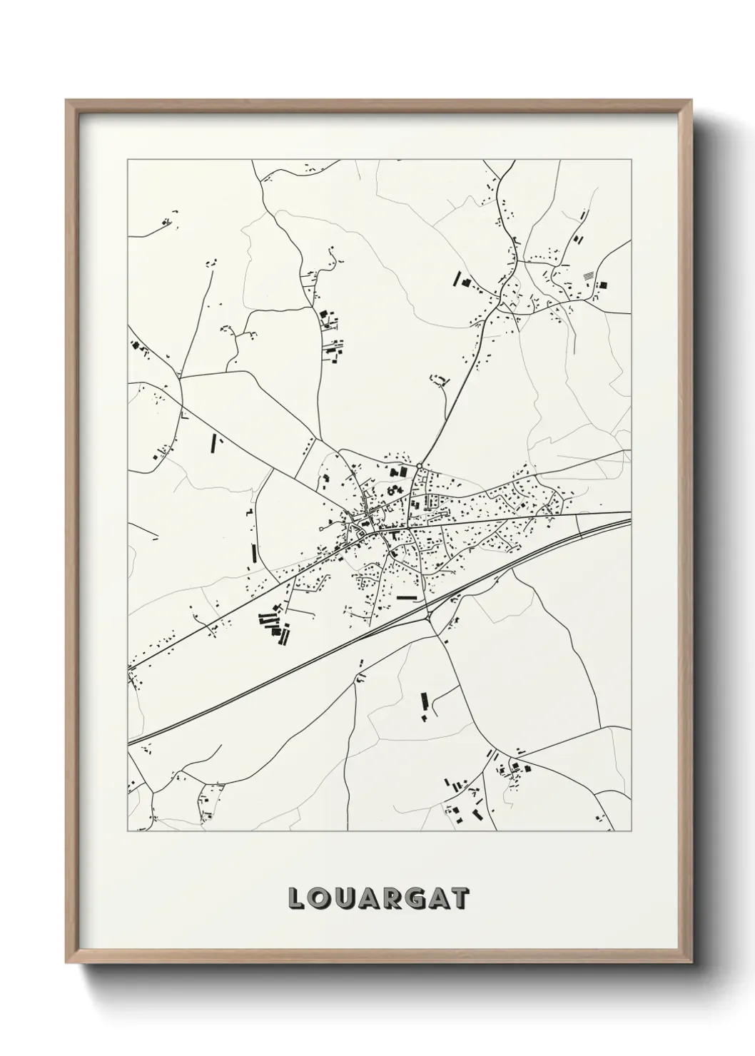 Un poster carte Louargat