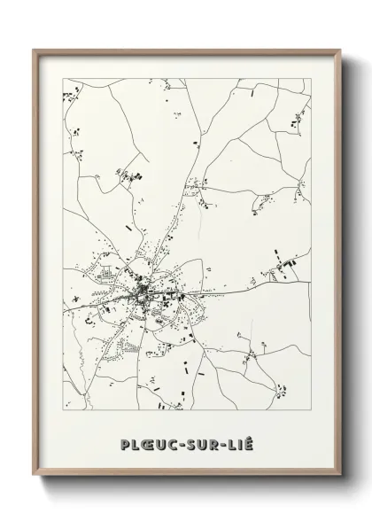 Une affiche de carte sur Plœuc-sur-Lié