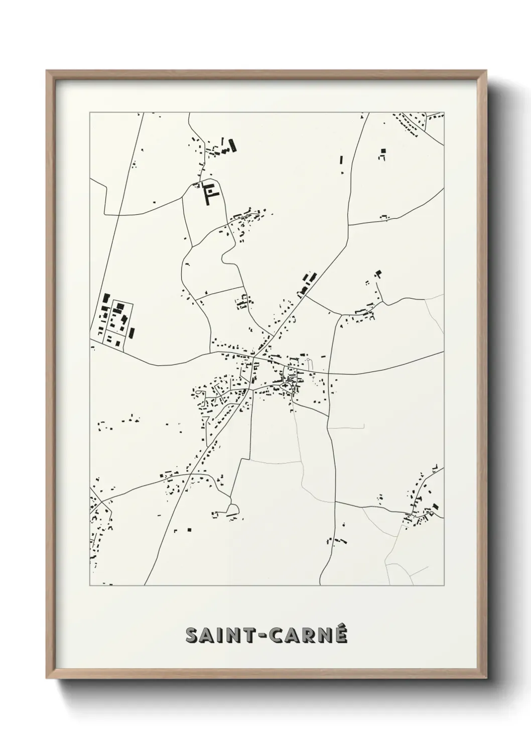 Un poster carte Saint-Carné
