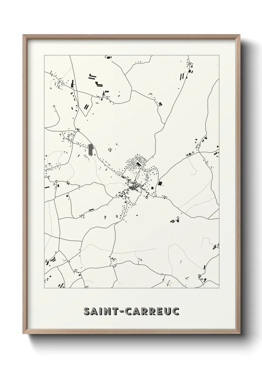 Un poster carte Saint-Carreuc