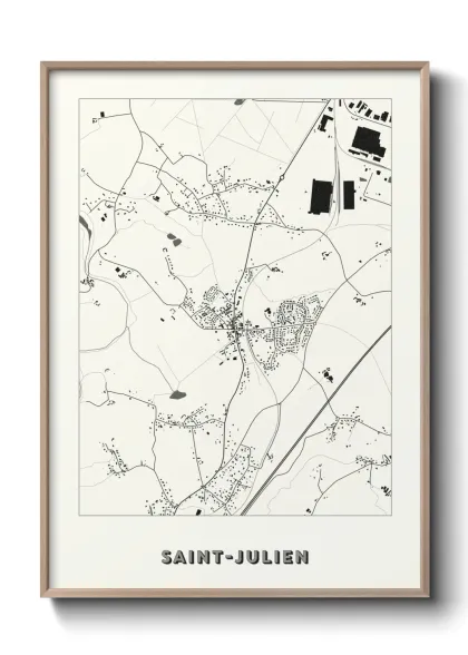 Une affiche de carte sur Saint-Julien