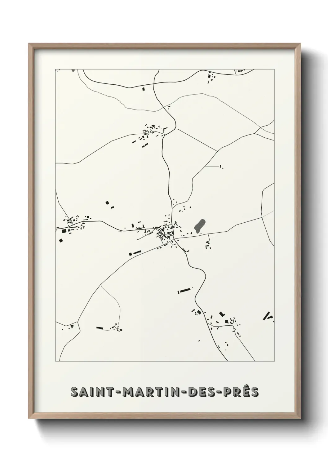 Un poster carte Saint-Martin-des-Prés