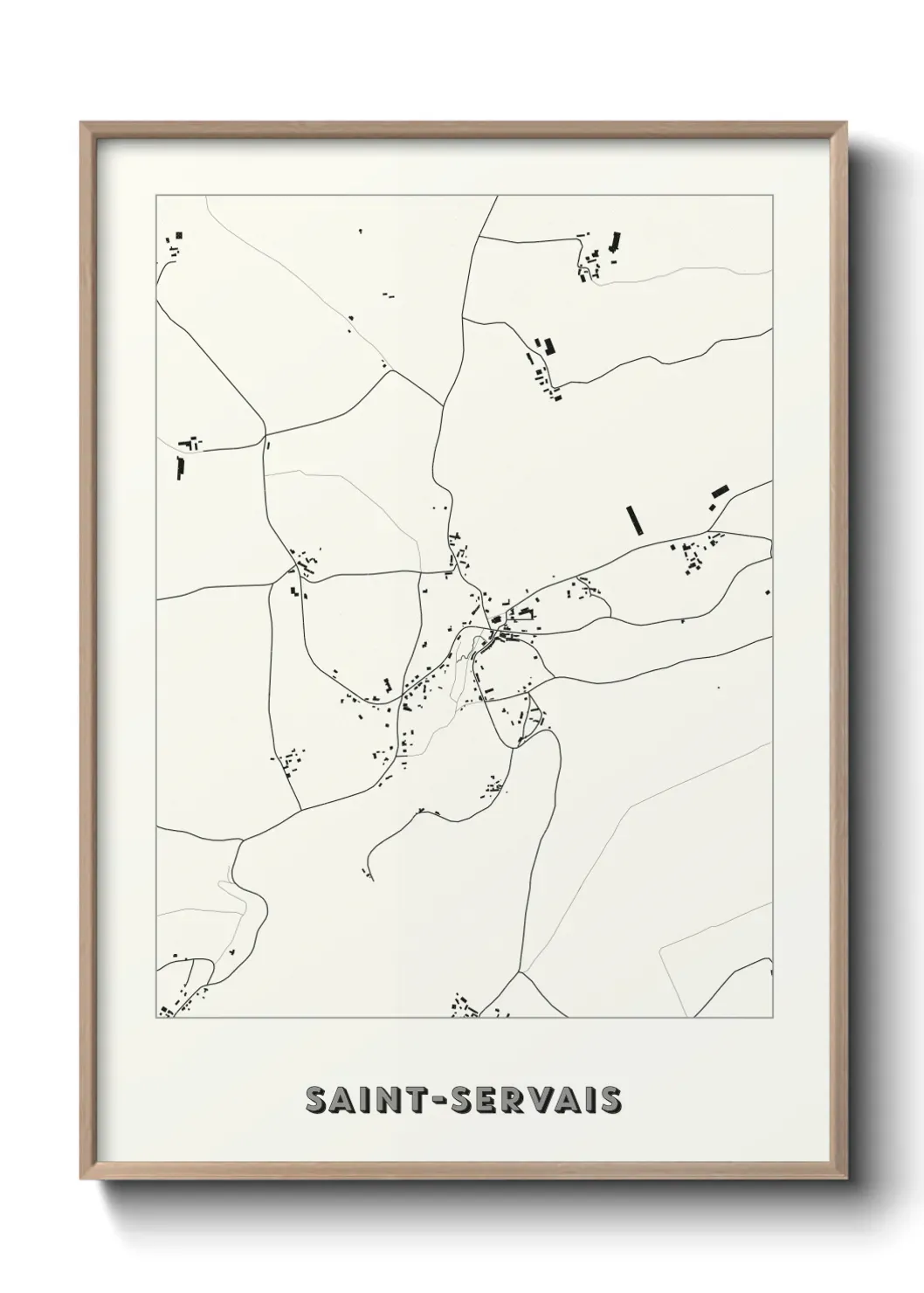 Un poster carte Saint-Servais